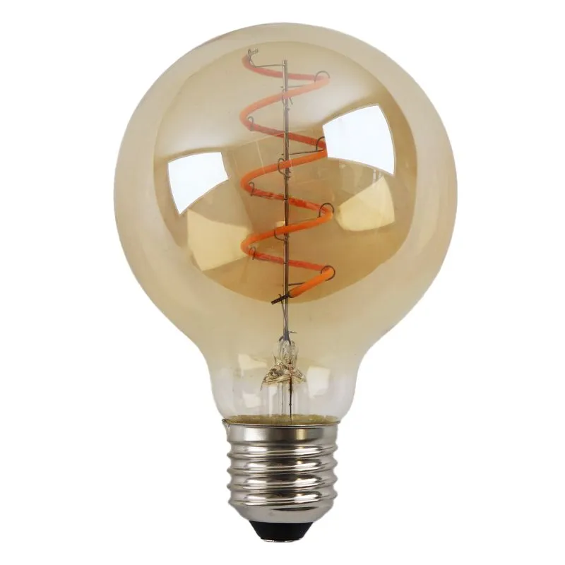 Dimbare Olucia E27 LED filament lamp Tuelo, amber, G80, 4W, 2200K