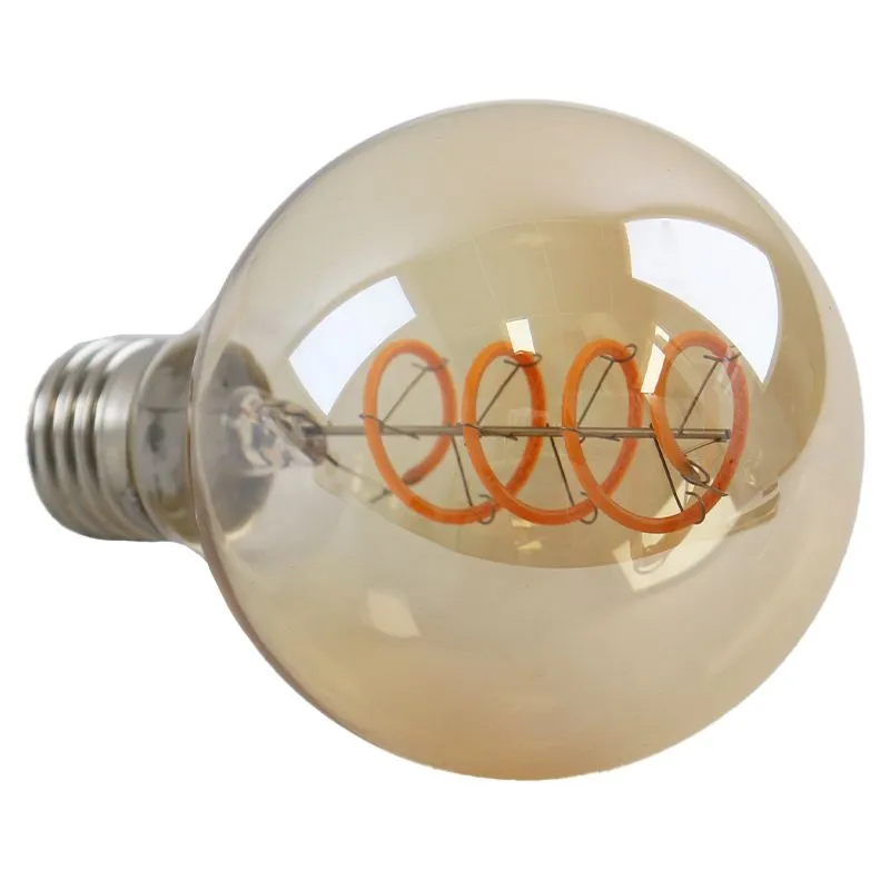 Dimbare Olucia E27 LED filament lamp Tuelo, amber, G80, 4W, 2200K