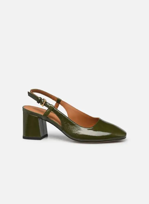 Escarpins - Slingback n°617 - Cuir vernis - Kaki - Vert